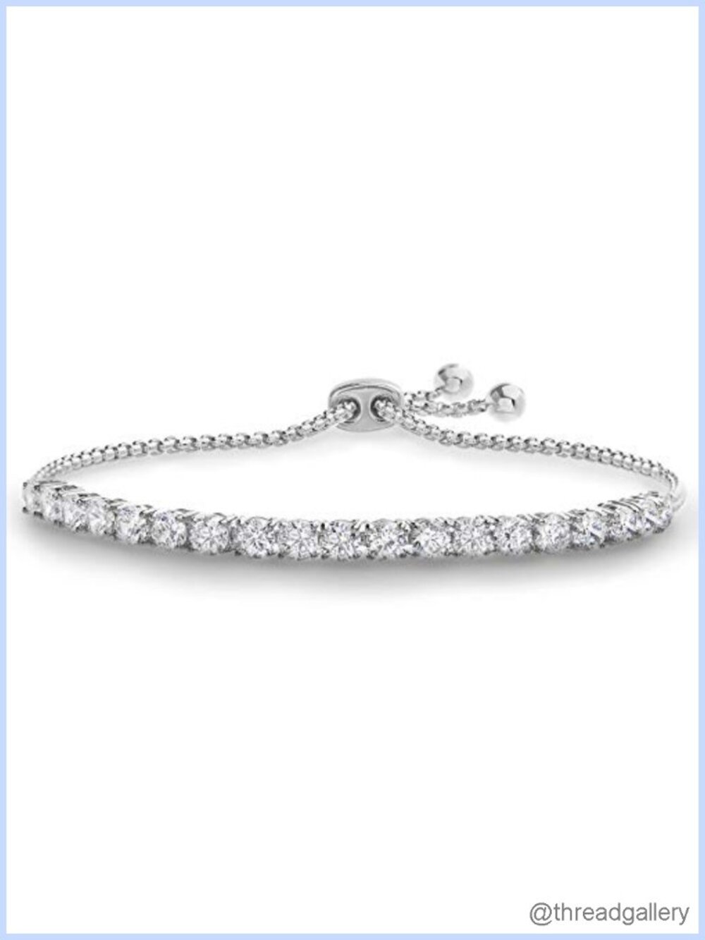 Tennis Bolo Bracelet, Adjustable Slider